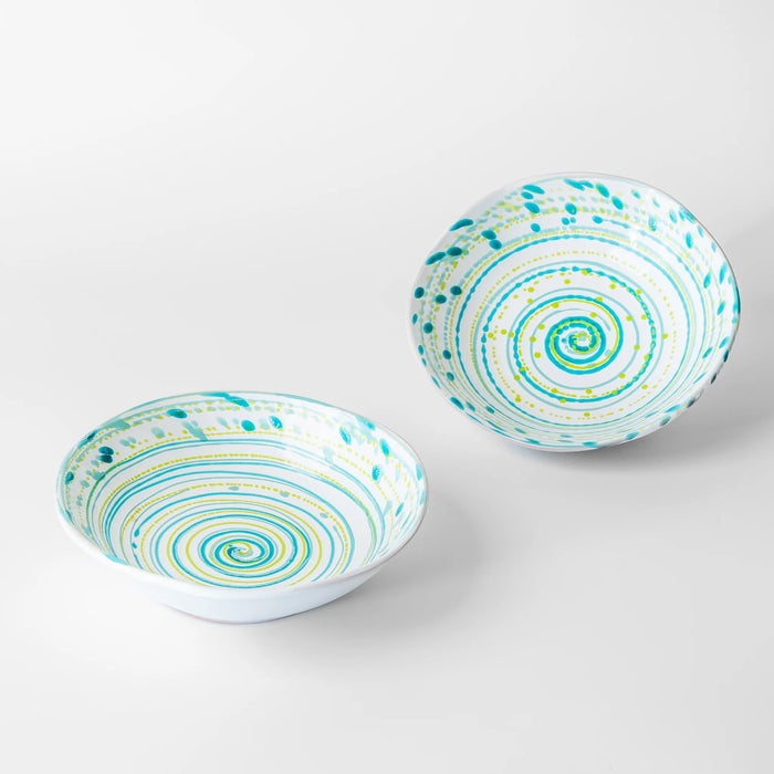 puglia swirl pasta bowl verde set