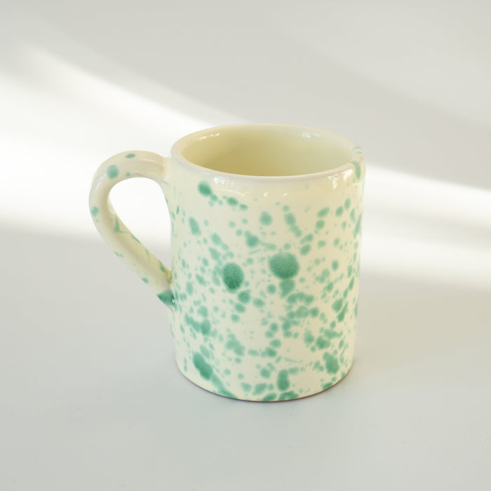 splatter ceramic mug puglia design, handmade in italy